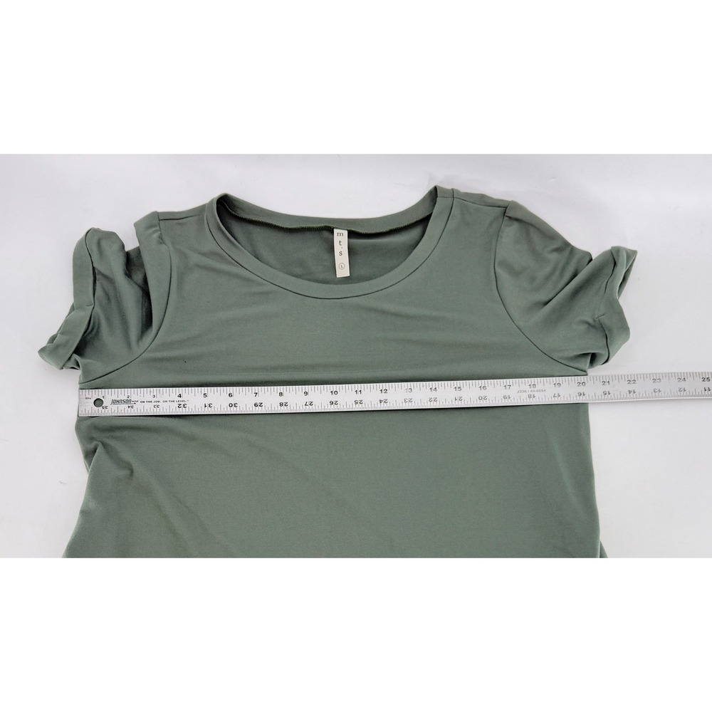 MTS Women's Green T-Shirt Dress Short Sleeve Size L Stretch Comfort Simple - Picture 11 of 11